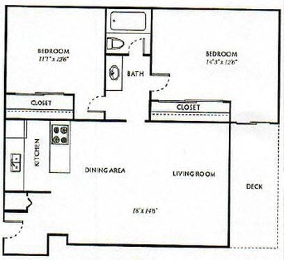 Ventana Apartments and Townhomes 2x1 Floor Plan